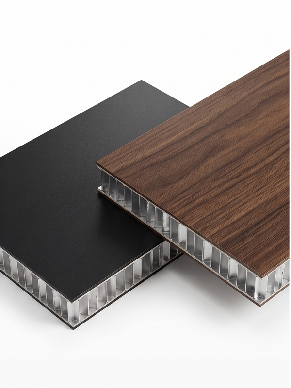 Multiple finishes honeycomb decorative panels