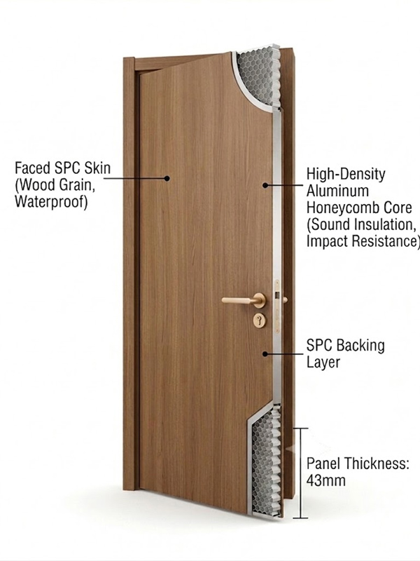 soundproof aluminum honeycomb door panel