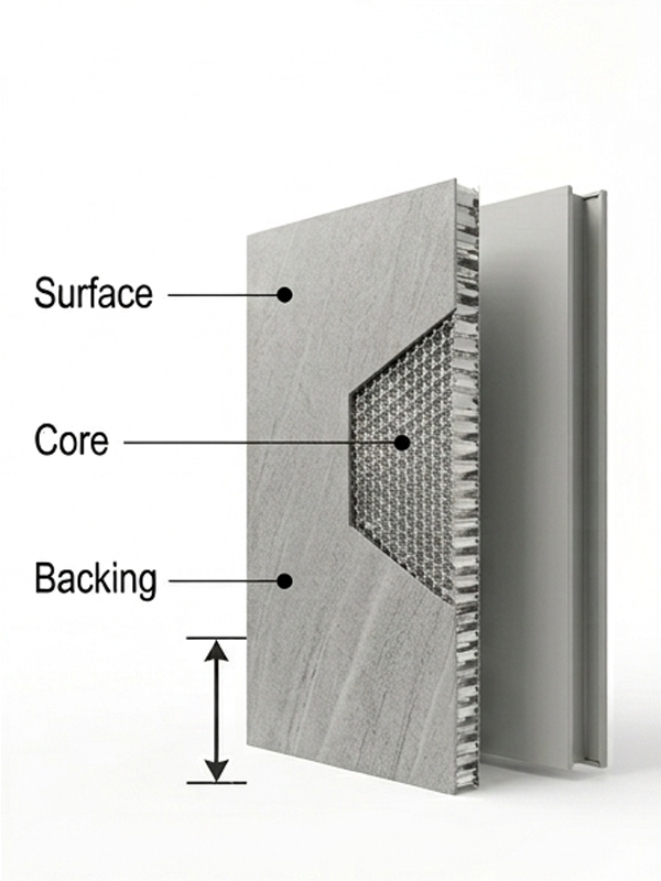 Aluminum Honeycomb Panel Layer Breakdown Surface Core Backing