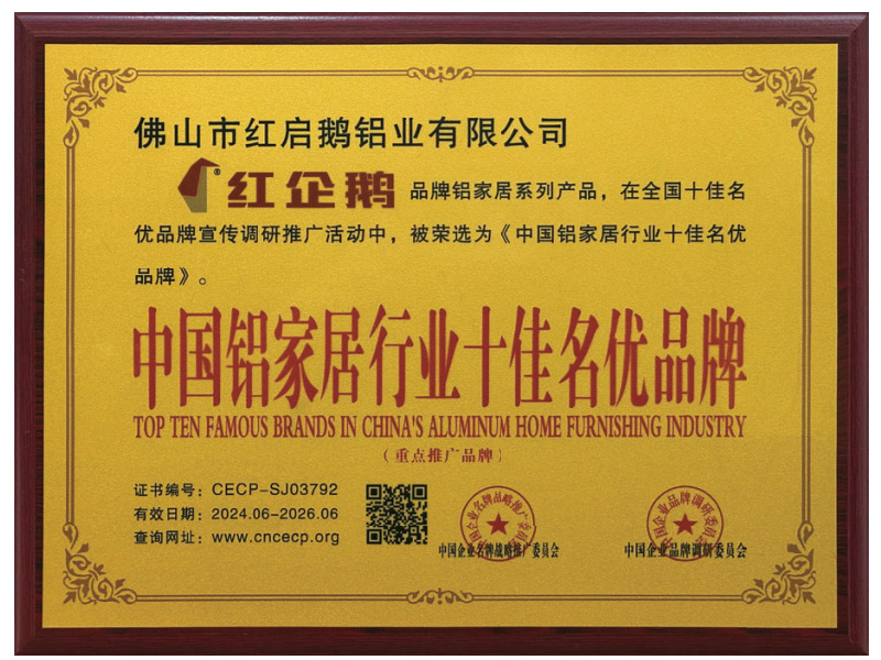 Top 10 Brands in China's Aluminum Home Furnishing Industry