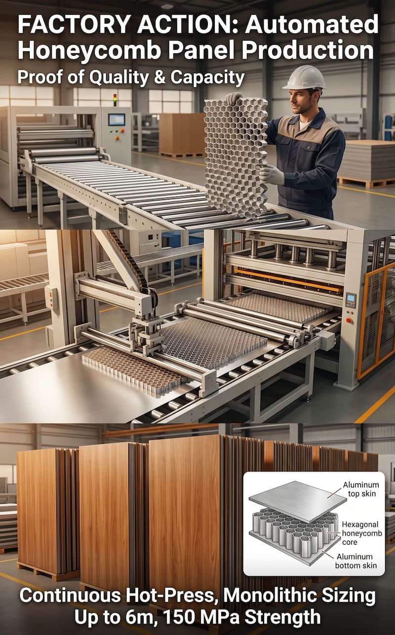 Automated Aluminum Honeycomb Panel Lamination & Mass Production Line